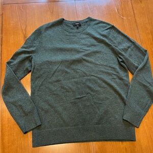 Theory men’s merino wool blend hunter green crew neck sweater large elastane